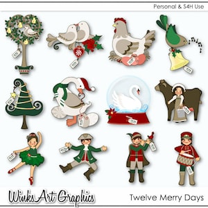 Twelve Merry Days: 12 días de imágenes digitales navideñas