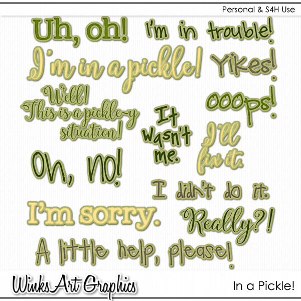 In a Pickle! Digital Word Art for Scrapbooking, Card Making & Hybrid Paper Crafting