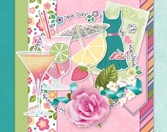 Just the Girls Digital Clip Art, Scrapbook Elements and Papers
