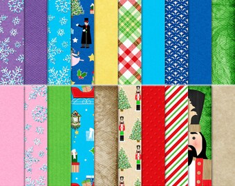 A Nutcracker Suite Christmas Digital Paper for Scrapbooking, Card Making, and Paper Crafts