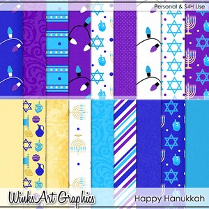 Joyeux Hanoukka! Papiers scrapbook numériques