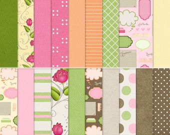 Fantasy Flowers Digital Paper Pack: Scrapbook & Card Making (Digital Download)