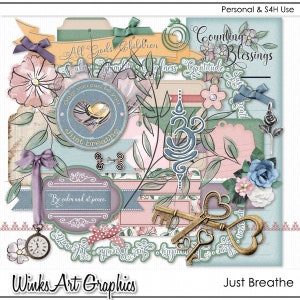 Just Breathe Digital Scrapbook Elements