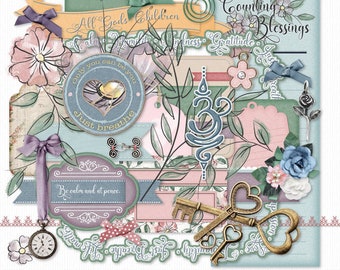 Just Breathe Digital Scrapbook Elements