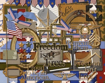 Vintage Memorial Day Digital Scrapbook Elements