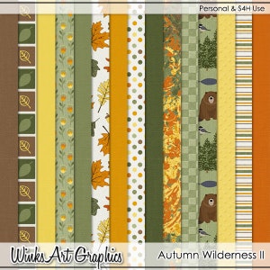 Autumn Wilderness II Digital Scrapbook Papers for Scrapbooking, Card Making, and Paper Crafting