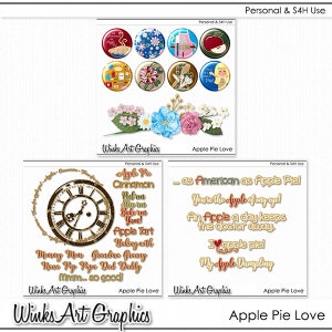 Könnte beinhalten: Eine digitale Collage aus Bildern und Texten zum Thema Apfelkuchen. Die Collage enthält eine Uhr, einen Blumenschmuck und verschiedene Sprüche über Apfelkuchen. Der Text enthält Sätze wie "so amerikanisch wie Apfelkuchen" und "Du bist der Apfel meines Auges!"