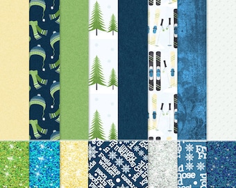 Feels Like Winter Digital Paper Backgrounds for Printables, Scrapbooking, Card Making and Paper Crafting