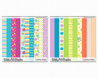 Papel digital Lullaby Baby para scrapbooking y creación de tarjetas