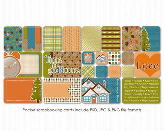 Colors of Home Digital & Printable Pocket Scrapbooking Cards