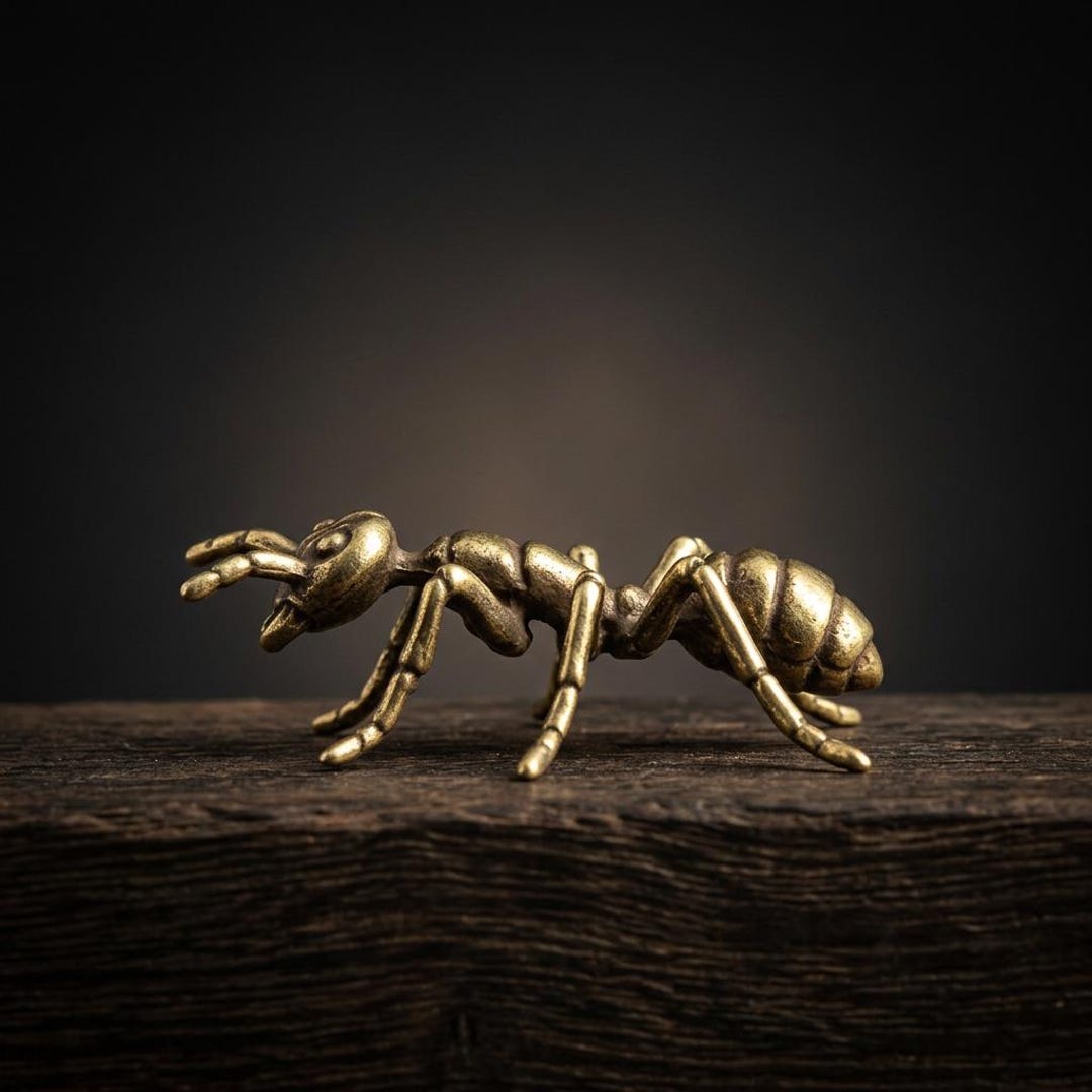 Solid Ant Solid Brass Ant Figurine Miniature Insect Sculpture Luxury Desk Decor ...