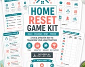 Home Organization Reset Game Kit Printable, Declutter Challenge Cards, Room Reset Tracker, Cleaning Game PDF