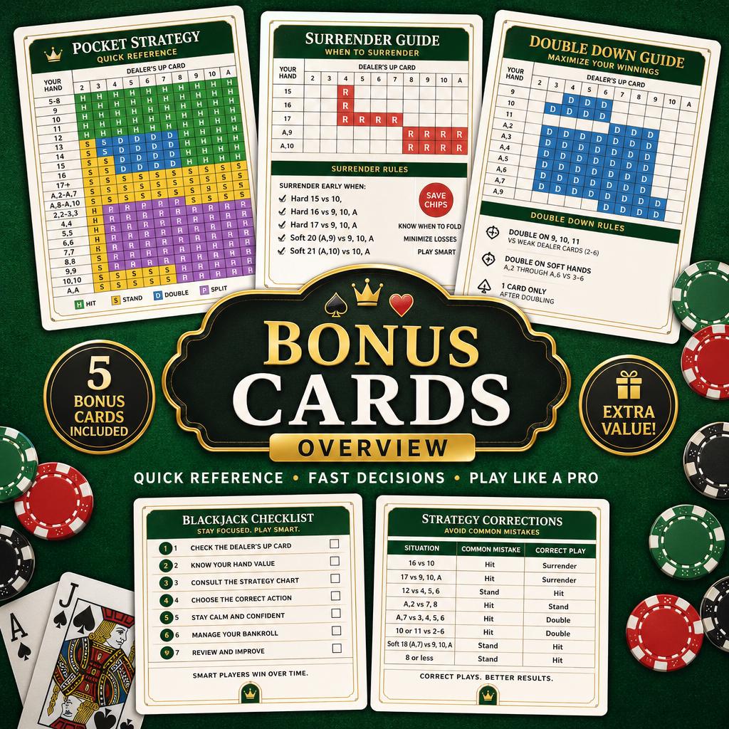 Blackjack Math Chart Blackjack Strategy Chart Bundle Printable - Basic Strategy Cards Charts ...