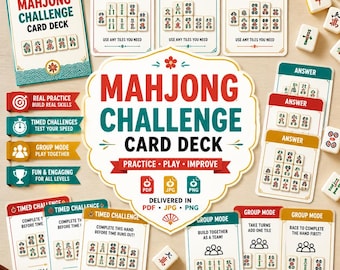Talia kart Mahjong Challenge, gra ćwicząca podejmowanie decyzji (PDF PNG JPG)