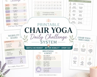 Printable Chair Yoga Free Printable Chair Yoga Printable Chair Yoga Routines Cards Tracker PDF JPG PNG