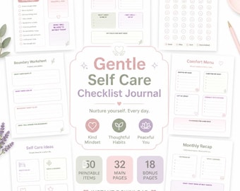 Self Care Checklist Printable - Habit Tracker Printable - Wellness Planner - Printable Tracker