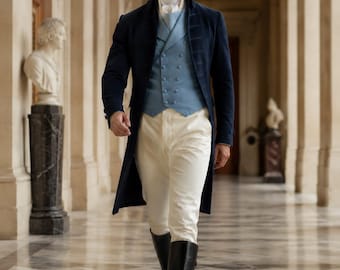 Napoleonischer Regency Frack für Männer, viktorianischer Militär Gehrock, Historisches Kleid Jacke, Kavallerie Offizier Mantel, Gothic Formelle Kleidung