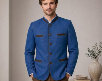 Blauer Trachtenblazer, Trachtenblazer, Herren Trachtenblazer, Trachtenblazer, Oktoberfest Herren Trachtenblazer, Trachtenblazer, Oktoberfest