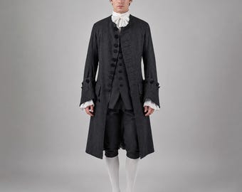 Herren Gehrock Vintage-Stil Jacke aus dem 18.Jahrhundert, georgisches Kolonial-Outfit, Gothic-Frack, historisches Kostüm, Regency-Cosplay-Mantel