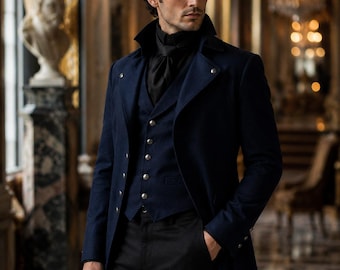 Viktorianischer Herren-Gothic-Frack mit Schwalbenschwanz, Steampunk-Frack, neo-viktorianischer formeller Mantel, Aristokrat-Kleidermantel, Ringmaster-Jacke
