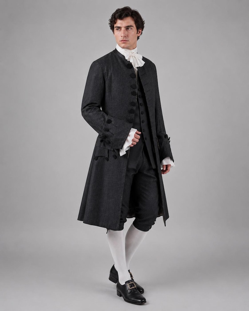 Men’s Frock Coat Vintage 18th Century Style Jacket, Georgian Colonial ...