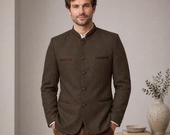 Braune Trachtenjacke, Trachtenjanker, Herren Loden Jacke, Trachtenjanker, Trachtenjanker, Trachtenjanker, Trachtenjanker, Trachtenjanker