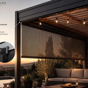 No Drill Pergola Mount for Coolaroo Blind | Outdoor Roller Shade Gutter Bracket | Aluminum Pergola Slide-In Adapter | No screw clamp