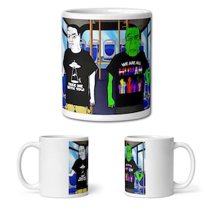 Chud Coffee Mug, Soyjak Cup, We Are All Human, Hilarious Alien, Funny Brainrot Memes, Niche Gifts, Joke Mugs, Chudjak Meme