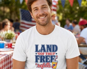 4Th of July Land of the Free Refills Funny Soda