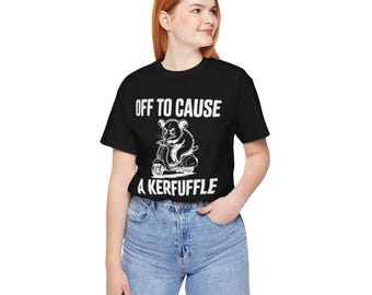 Off To Cause A Kerfuffle Dark - Funny Opossum Graphic - Sarcastic Vintage