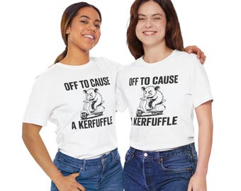Off To Cause A Kerfuffle Light - Funny Vintage Opossum Graphic - Sarcastic