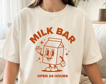 Comfort Colors® Milk Bar Breastfeeding Shirt, Funny Nursing Mom Gift, Open 24 Hours Maternity Top, New Mom Gift