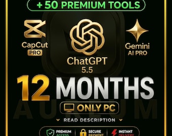 ChatGPT 5.5 Pro-Plus-Go, Capcut Pro, Gemini AI Pro + 50 Pro | 12 Months | READ DESCRIPTION