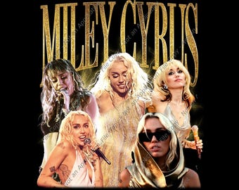 Miley Cyrus T Shirt Design PNG Instant Download 300 Dpi