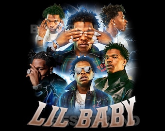 Lil Baby T Shirt Design PNG Instant Download 300 Dpi