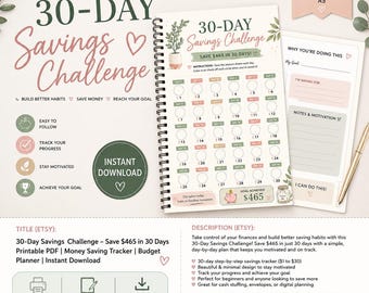 Afdrukbare financiële planner | Onkostentracker voor spaardoelen | Rekeningorganisator | Pdf