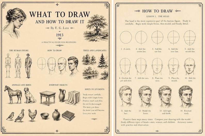 1913 Drawing Guide – What to Draw and How to Draw It (printable Art ...
