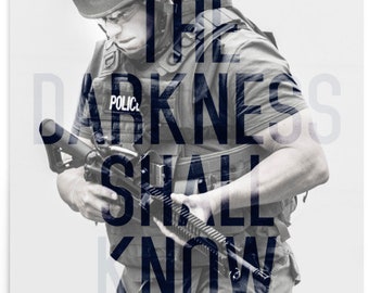 SWAT Police Poster Original Graphic Design Bold Lettering Badass American Law Enforcement Cool Office Wall Artwork Large Customizable Size