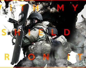 Police SWAT Poster Art "With My Shield or On It" Spartan Laconic Tactical Team Law Enforcement Trendy Modern Large Custom