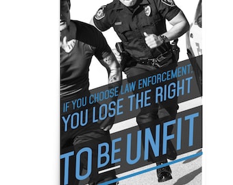 Police Fitness Poster Workout Motivational Art Officer Law Enforcement Thin Blue Line Academy Cadets Modern Large Original Gift Office Wall
