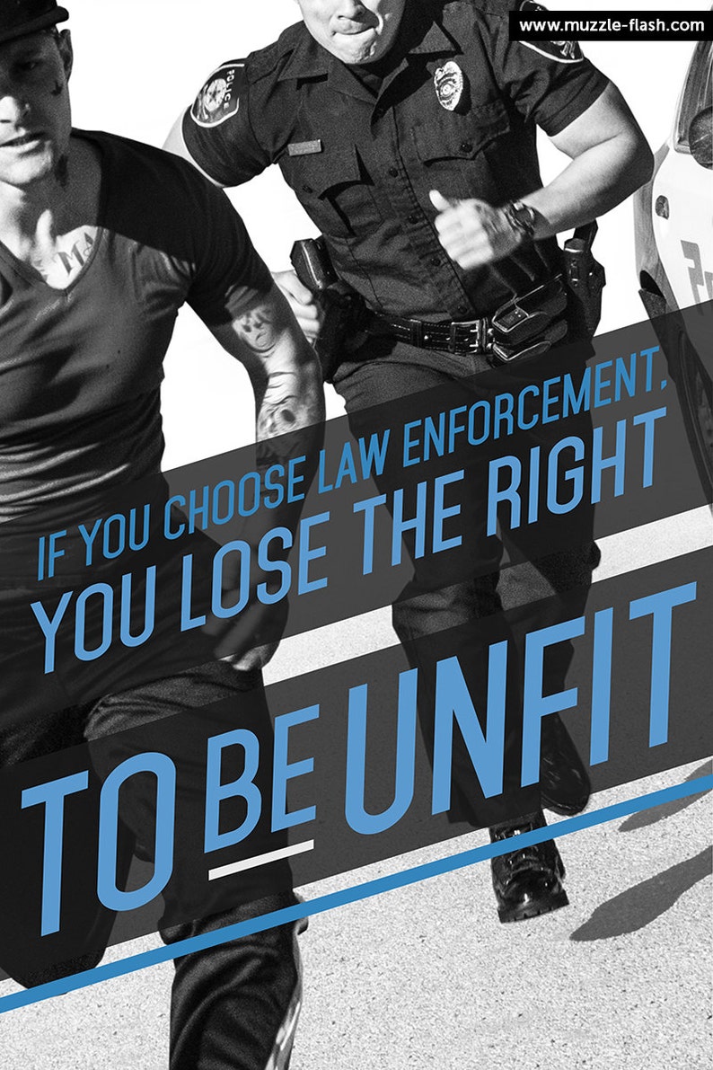 Police Fitness Poster Workout Motivational Art Officer Law Etsy
