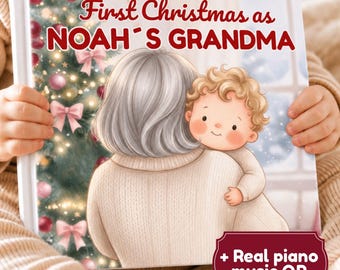 Spersonalizowana książka dla babci, Pierwsze święta jako babcia, Prezent świąteczny dla babci, Prezent dla nowej babci, Pamiątka dla babci, Prezent od dziecka