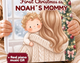 Personalized Christmas Book for Mom, First Time Mom Gift, Custom Name Book, New Mom Christmas Gift, Gift from Baby, My First Christmas