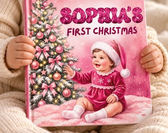 First Christmas Personalized Baby Book, Custom Name Story for Boy or Girl, Newborn Book Gift, Christmas Gift for Baby, My First Christmas