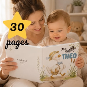 Personalized Storybook for Kids | One Silly Goose Adventure | Custom Animal Story With Name | Baby Memory Book image 6