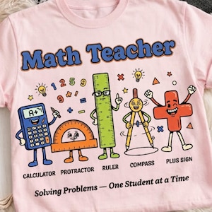 Retro Math Teacher PNG, Solving Problems Sublimation Design (Digital Download)
