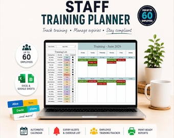 Trainingstracker voor personeel | Nalevingsmatrix medewerkers (Excel, Google Spreadsheets)