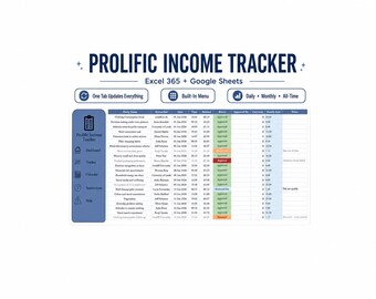 Spreadsheet voor het bijhouden van inkomsten van productieve gebruikers: automatisch dashboard, maandelijkse inkomsten (Excel 365, Google Sheets)