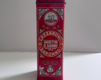 Lata de biscoito vintage Amarettini Di Saronno Italia
