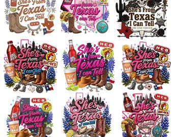She’s From Texas I Can Tell PNG Bundle, Western Shirt Design, Texas Girl PNG, Texas Sublimation, Digital Download